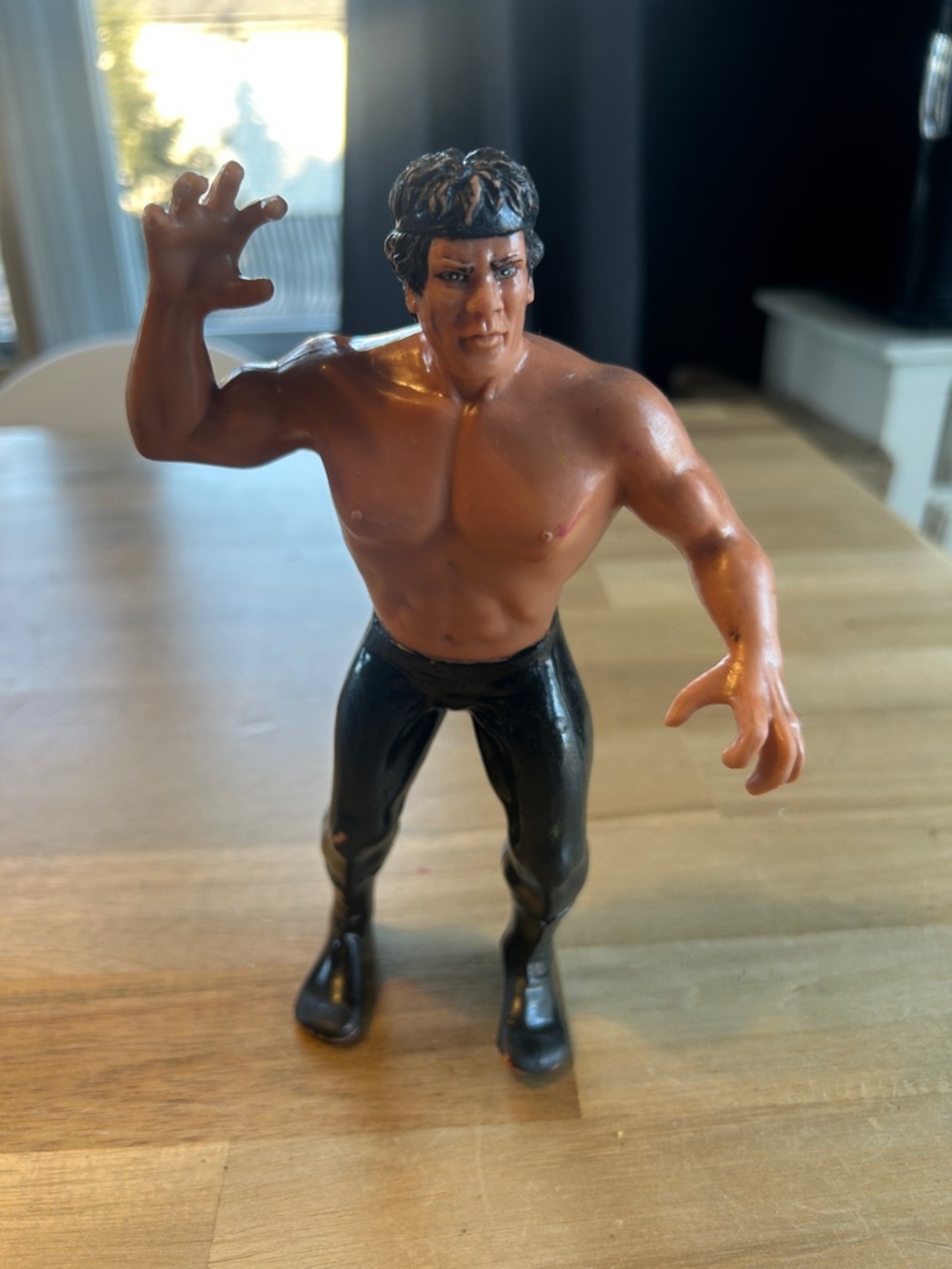 FIGURINE DE LUTTE VINTAGE 1986 WWE RICKY "THE DRAGON" BATEAU À VAPEUR 8 POUCES